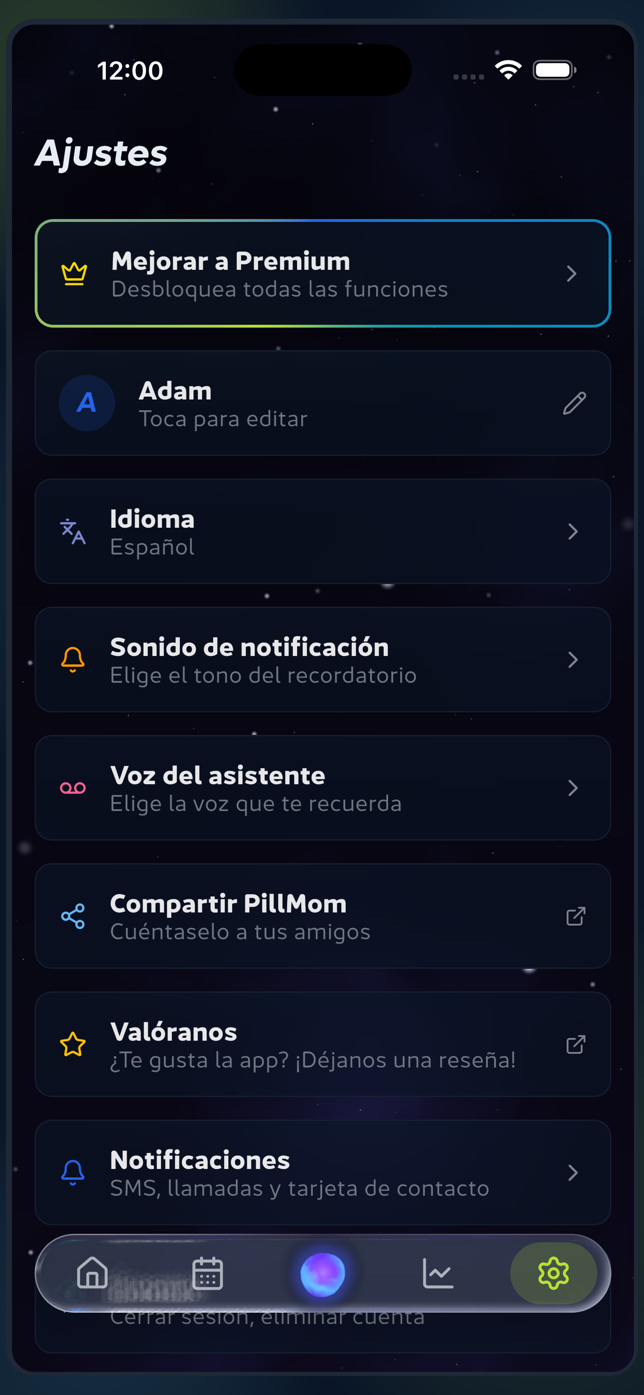 Cuenta y configuración