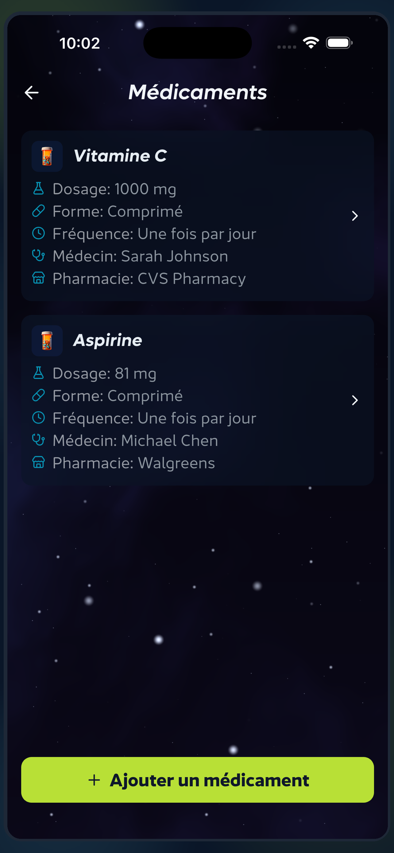 Ta liste de médicaments